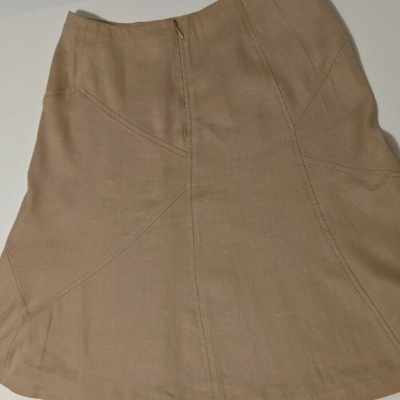 Valentino Light Beige Tan Linen Flowy Skirt Sz 4 / Small - Picture 3 of 8